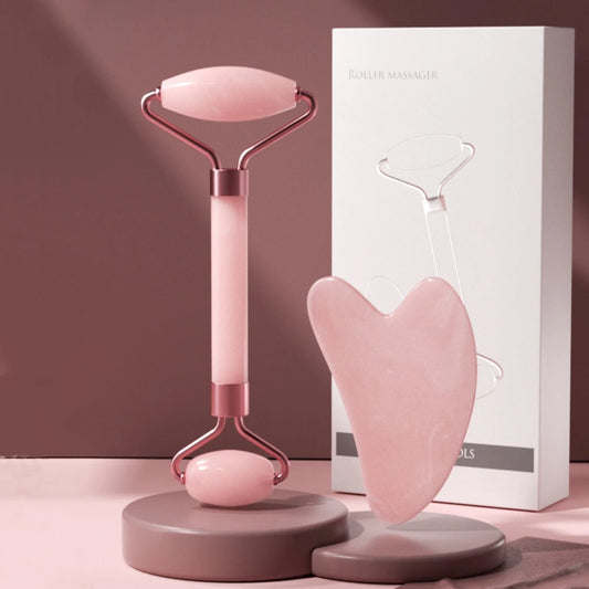 Pink Youthful Contour: Dual Roller & Gua Sha Set